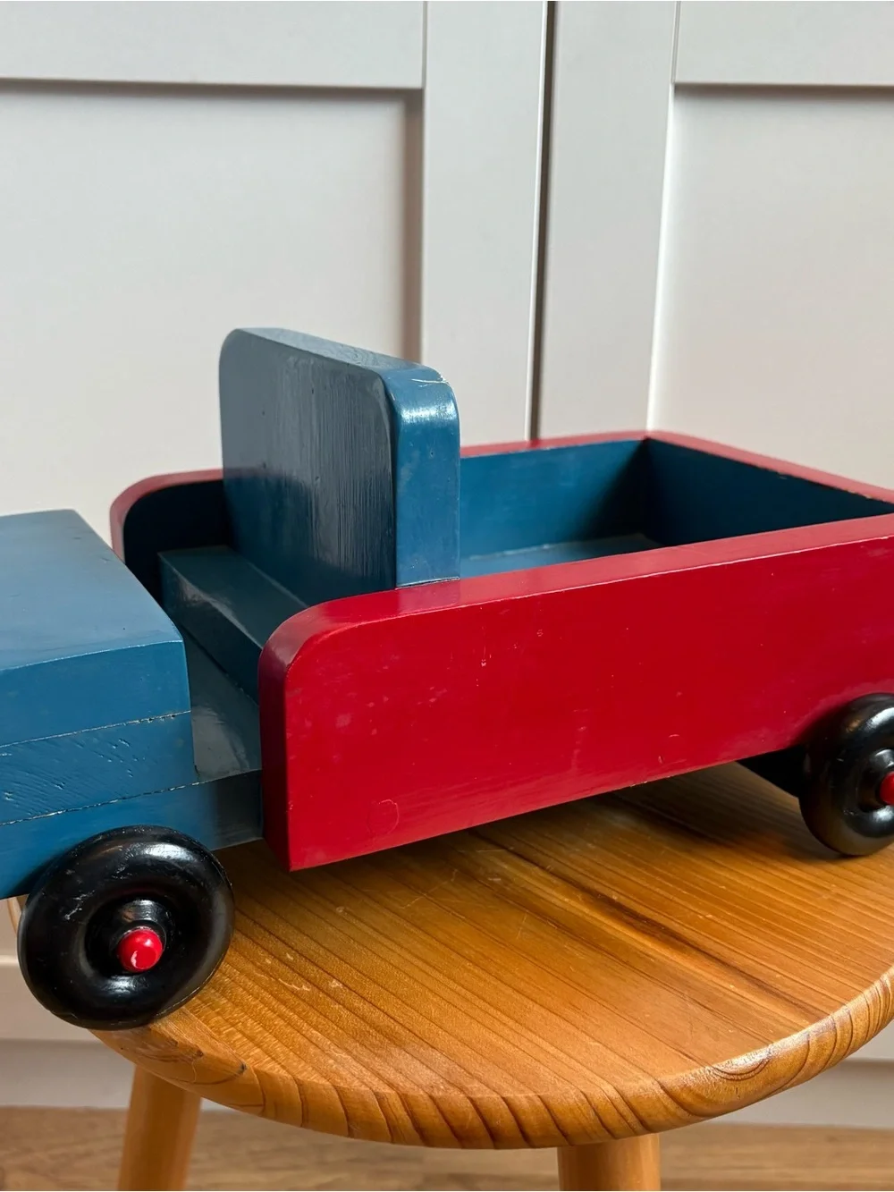 Vintage Handcrafted Painted Wooden Truck De Stijl minimalist style Montessori